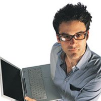 man laptop ready