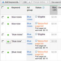 pay per click, select keyword, 
