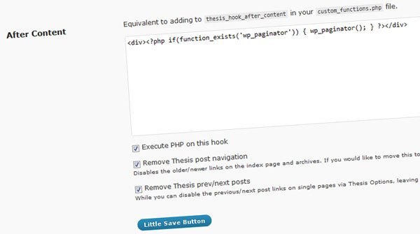 thesis_after_content How to install Paginator plugin on Thesis Theme using OpenHook plugin