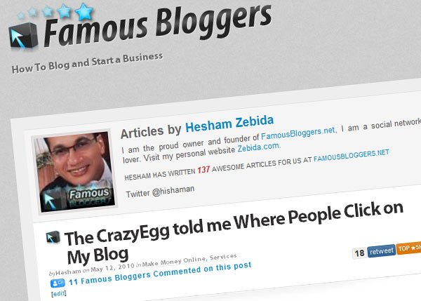 Famous Bloggers Author Page Design Famous Bloggers Author Page Design