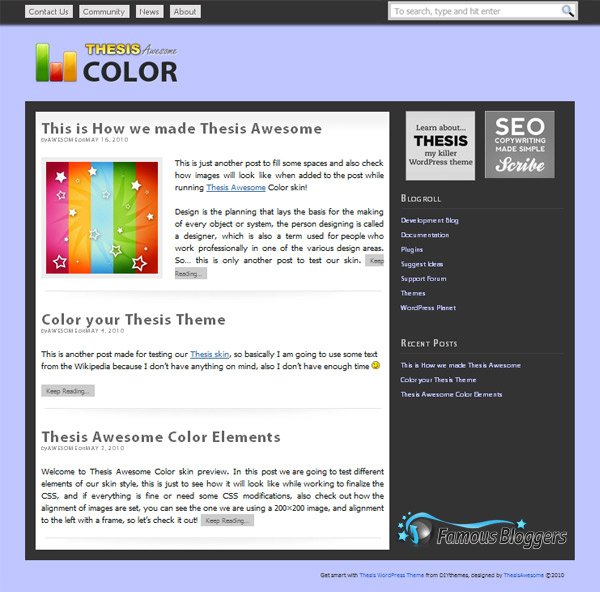 thesis theme color skin thesis theme color skin
