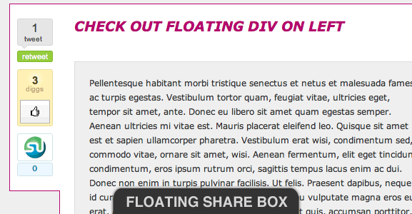 floating box