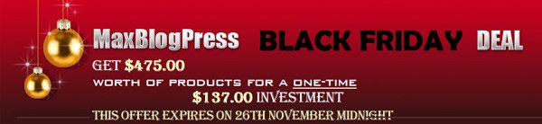 maxblogpress black friday deal