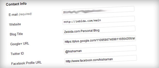 WordPress user profile WordPress user profile