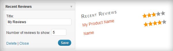 recent reviews widget