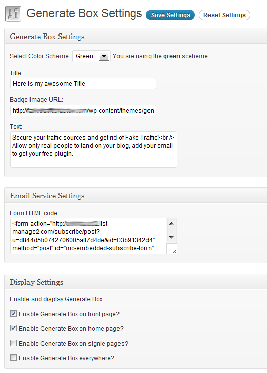 generate box plugin options
