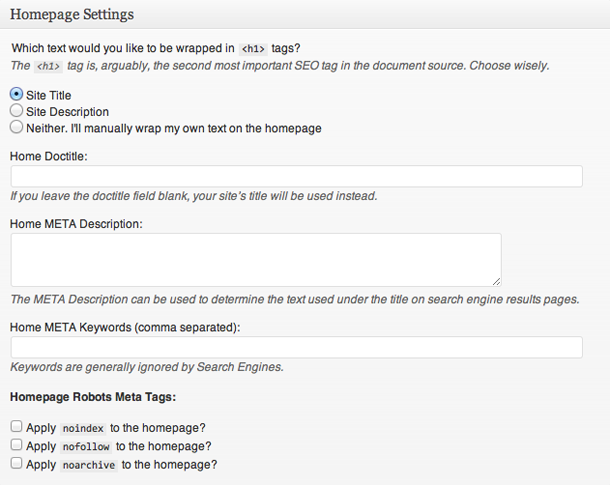 Genesis SEO settings Genesis SEO settings