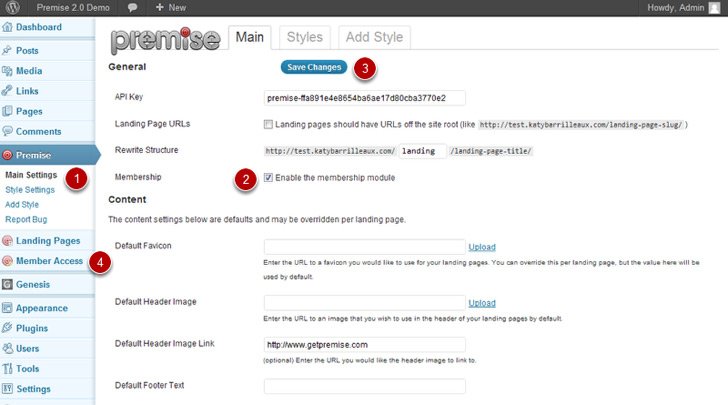 premise plugin main settings premise plugin main settings