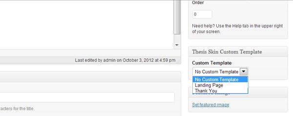 Wordpress thesis custom template