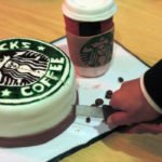 cut startbucks cake