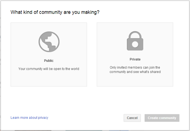 google plus community setup public private google plus community setup public private